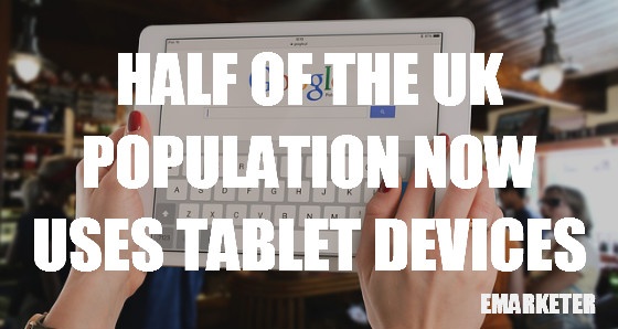 Half of the UK population now uses tablet devices.