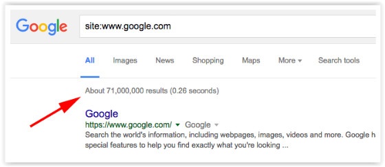 Google Search showing estimates bar