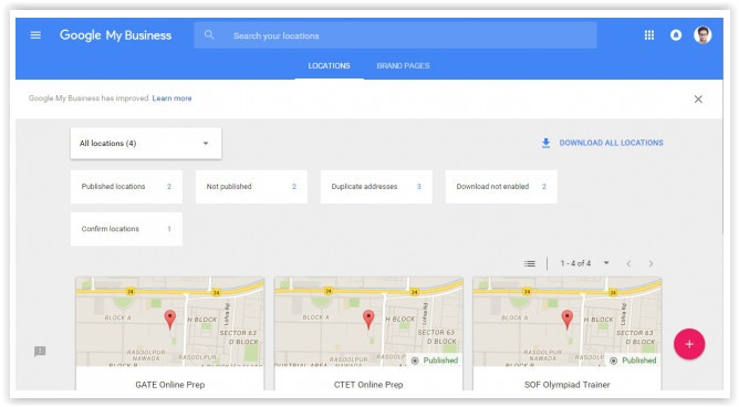 Google My Business navigation experience