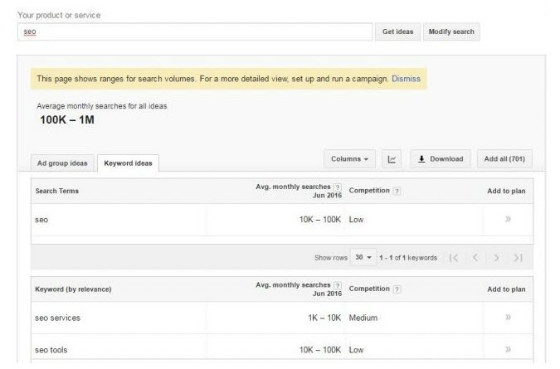 new keyword planner search volume ranges