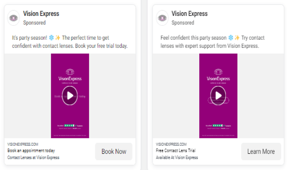 Opticians - Facebook Advert Vision Express